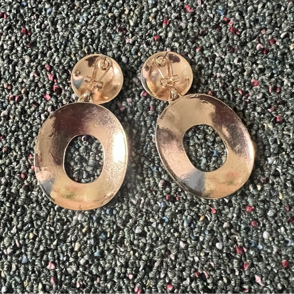 ZARA Off-White Cream & Colorful Gemstone Oval Dangle Statement Earrings Jewelry - Picture 6 of 12